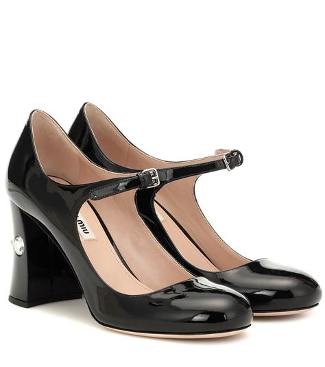 miu miu patent leather mary janes|Black Patent Leather Mary Jane Shoes .